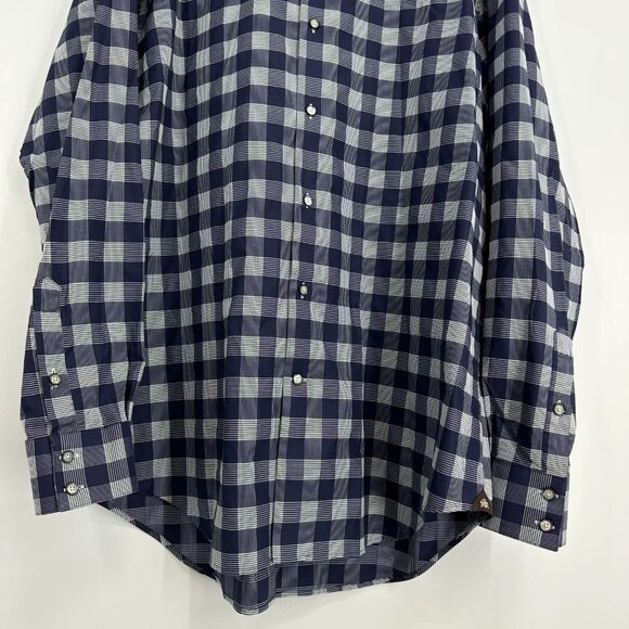 3/$25 Circle of Gentleman Plaid Button Down Shirt 43 Navy - Picture 5 of 7